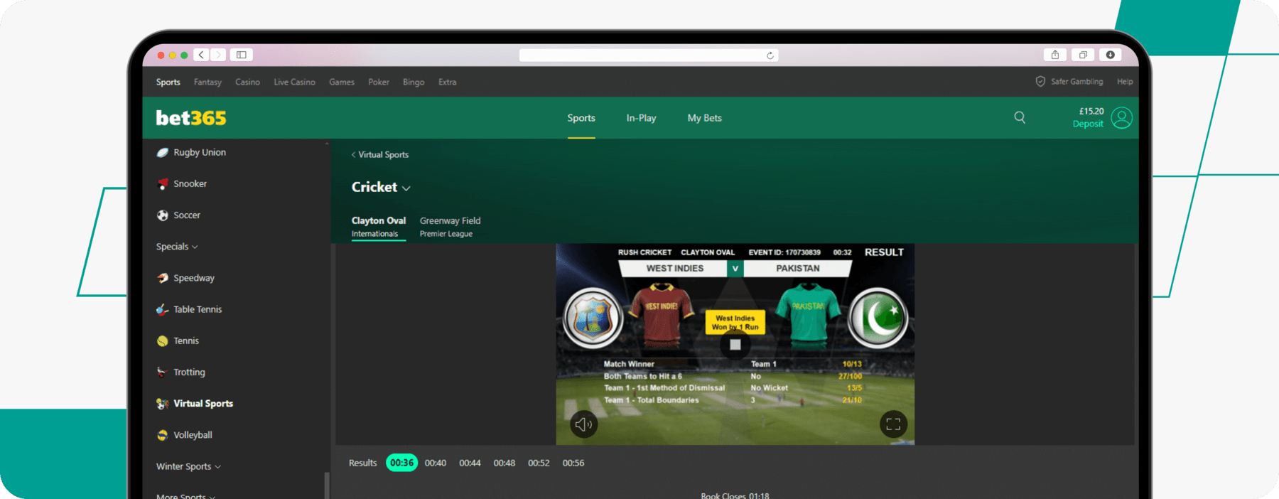 bet365 cricket virtual betting desktop screenshot